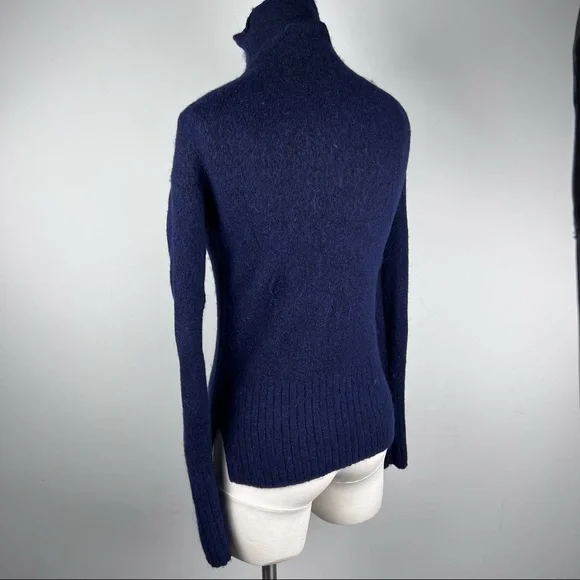 EUC - Madewell, Inland Rolled Turtleneck Dark Blue Sweater in Coziest Yarn, XS - Picture 9 of 15
